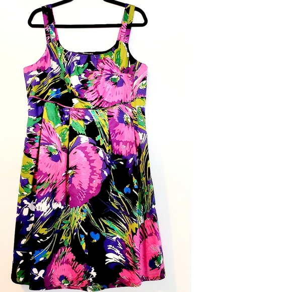 14 Lane Bryant Fit & Flare Empire Waist Floral Print Sun Dress - Picture 11 of 11